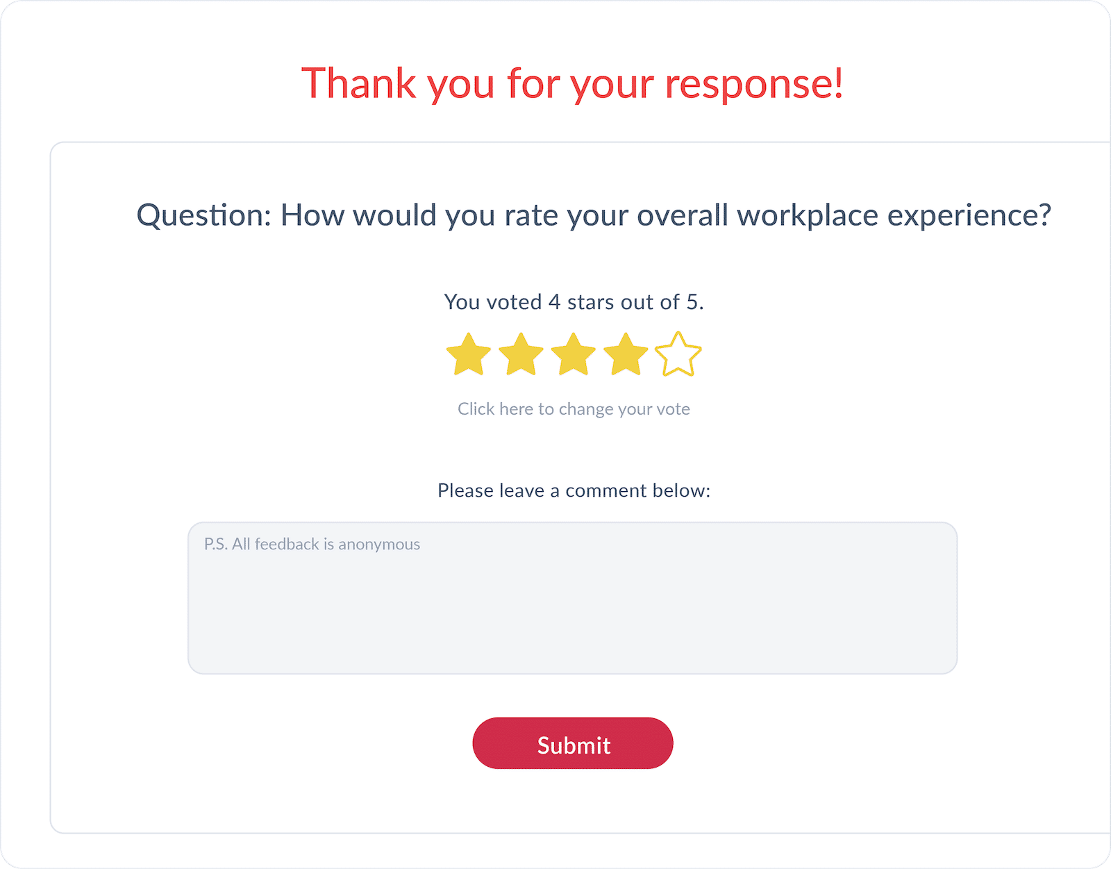 Anonymous employee survey