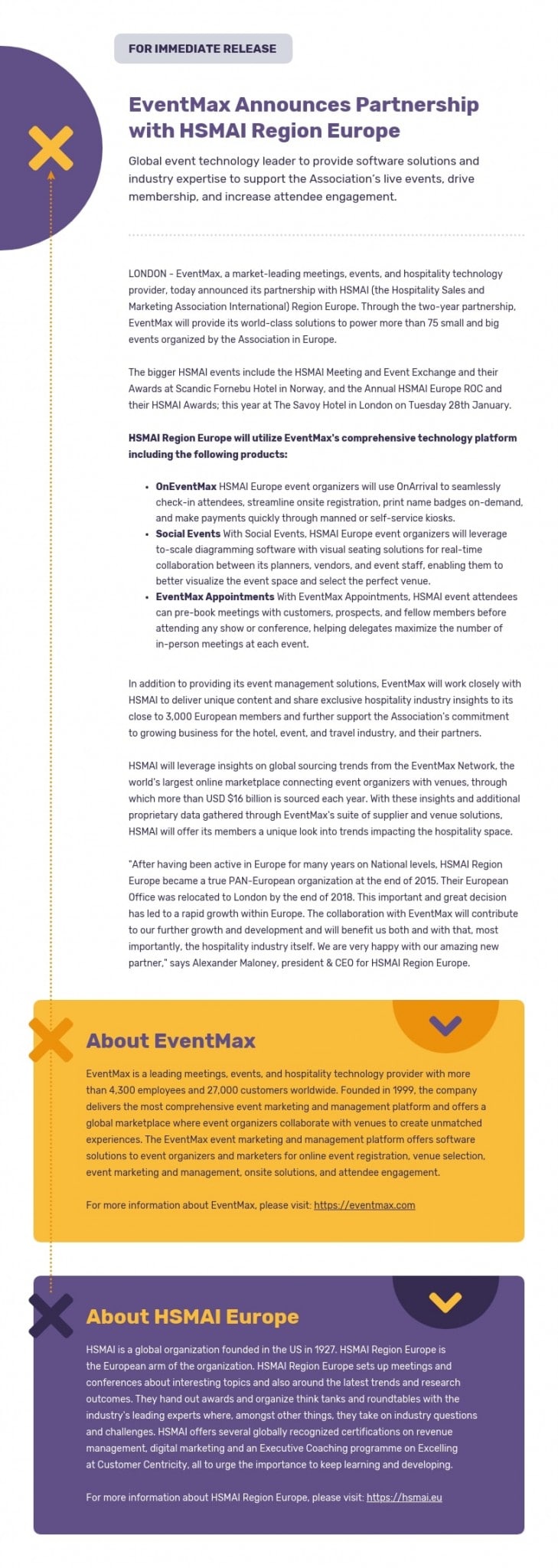 Screenshot of employee newsletter announcing company's new partnership.